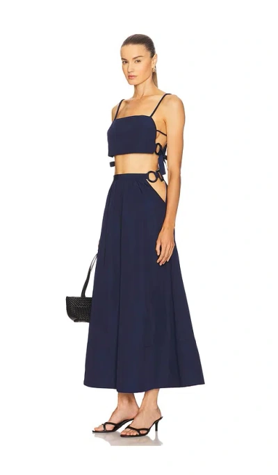 Adriana Degreas Geometric Top And Voluminous Skirt Set In Blue