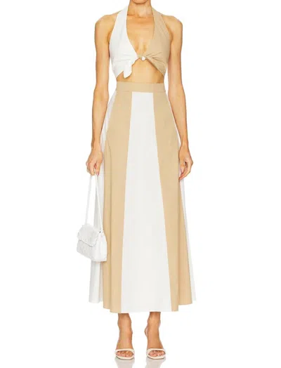 Adriana Degreas Giardino High-waist Maxi Skirt In Off-white / Beige In Multi