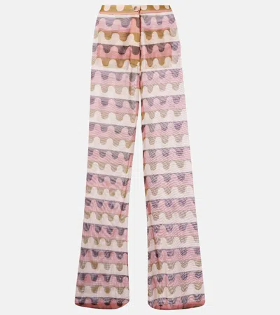 Adriana Degreas Giardino Printed Straight Pants In Multicoloured
