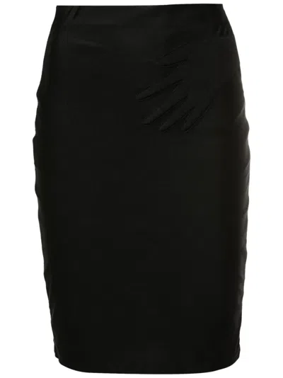 Adriana Degreas Glove-appliqué Pencil Skirt In Black