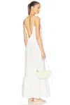 Adriana Degreas Golden Age Solid Strap Long Dress In Off White