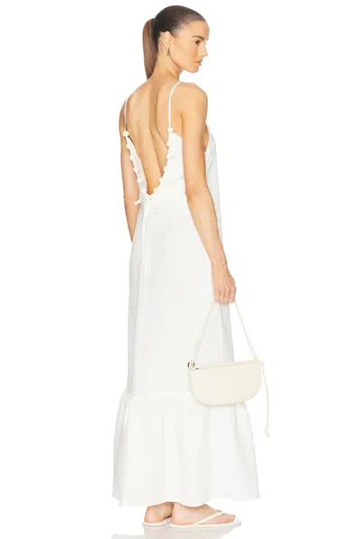 Adriana Degreas Golden Age Solid Strap Long Dress In Off White