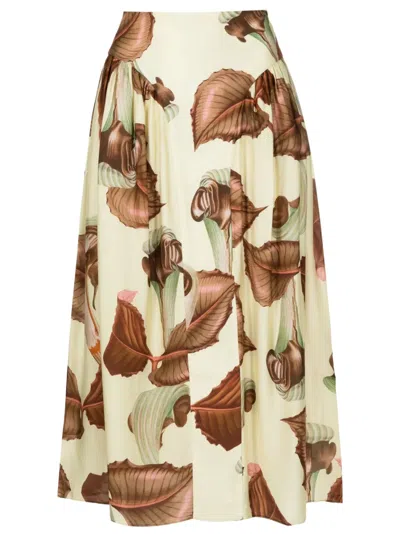 Adriana Degreas Graphic-print High-waist Skirt In Green