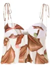 Adriana Degreas Graphic-print Silk Top In Neutrals