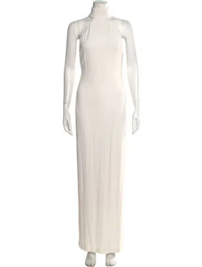 Pre-owned Adriana Degreas Halterneck Long Dress In Neutral
