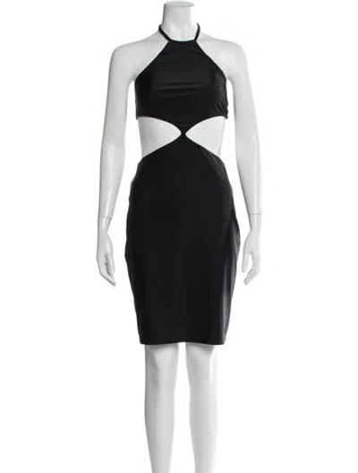 Pre-owned Adriana Degreas Halterneck Mini Dress W/ Tags In Black