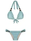 Adriana Degreas Halterneck Triangle Bikini In Blue