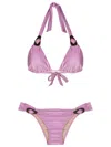 Adriana Degreas Hardware-embellished Triangle Bikini In Purple