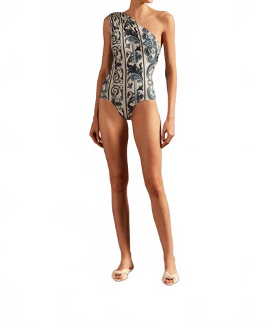 Adriana Degreas Hera One-shoulder Swimsuit In Blue
