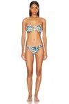 Adriana Degreas Hera Strapless Bikini Set In Blue