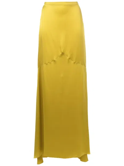 Adriana Degreas High-waist Silk Skirt In Green
