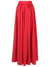 Adriana Degreas High-waisted Pleated Maxi Skirt In Red