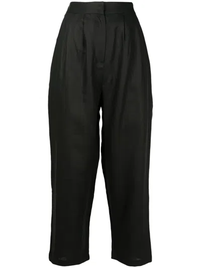 Adriana Degreas High-waisted Tapered Trousers In Black