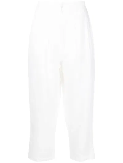 Adriana Degreas High-waisted Tapered Trousers In White
