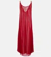 Adriana Degreas Holiday Open-back Chiffon Maxi Dress In Red