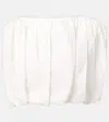 Adriana Degreas Inamorata Cotton-blend Crop Top In White