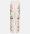 Adriana Degreas Inamorata Printed High-rise Wide-leg Pants In White