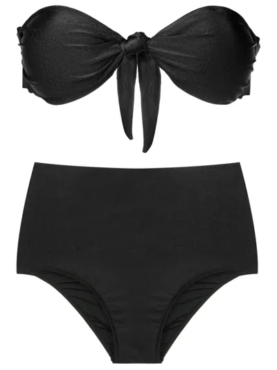 Adriana Degreas Knot-detail High-waisted Bikini In Black