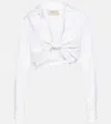 Adriana Degreas Knot-detail Linen Blend Crop Top In White