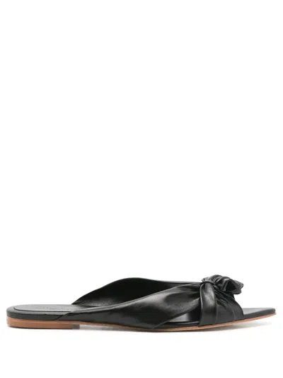Adriana Degreas Knot-detailing Pointed-toe Mules In Black