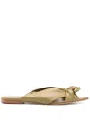 Adriana Degreas Knot-detailing Pointed-toe Mules In Green