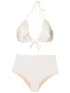 Adriana Degreas Leaf-appliqué Bikini Set In Neutral