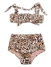 Adriana Degreas Leopard-print Bandeau Bikini Set In Brown