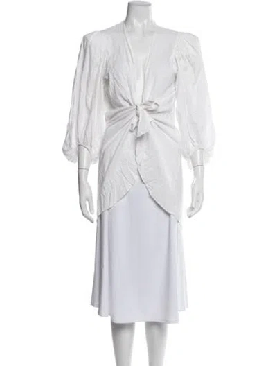 Pre-owned Adriana Degreas Linen Jacket In Neutrals