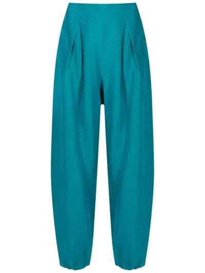 Adriana Degreas Lipstick Pleated Beach Trousers In Blue