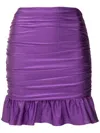 Adriana Degreas Lipstick Ruffle-hem Mini Skirt In Purple