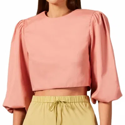 Adriana Degreas Long Balloon Sleeve Blouse In Pink