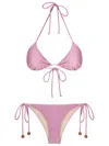 Adriana Degreas Lurex Side-tie Triangle Bikini In Purple