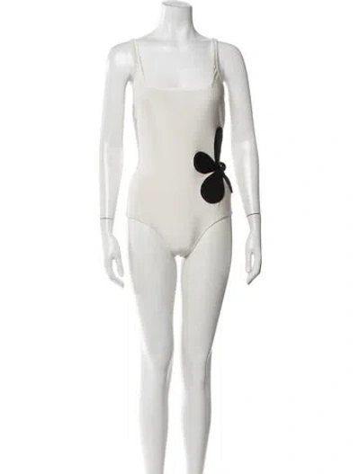 Pre-owned Adriana Degreas Mesh Accents One-piece W/ Tags In Neutral