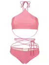Adriana Degreas Metallic-finish Bikini Set In Pink