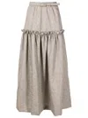 Adriana Degreas Metallic-threaded Ruffled Maxi Skirt In Grey