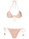 Adriana Degreas Metallic-threading Triangle-shape Bikini In Neutrals