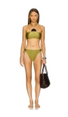 Adriana Degreas Mobile Applique High-leg Bikini Set In Pistachio