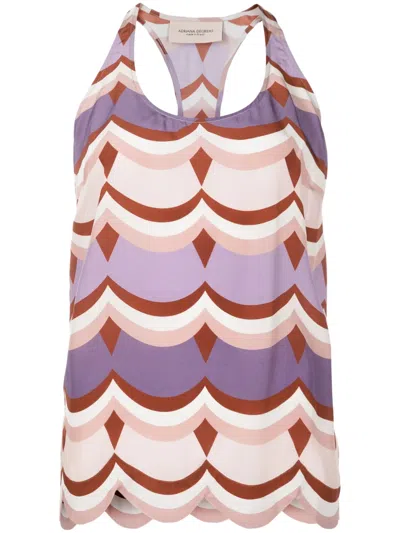Adriana Degreas Ondas Vintage-print Racerback Top In Purple