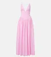 Adriana Degreas Open-back Cotton Maxi Dress In Pink