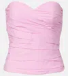 Adriana Degreas Opulence Ruched Cotton Corset In Pink