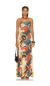 Adriana Degreas Organic Floral Long Dress In Multi