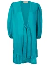 Adriana Degreas Orquidea Puff-sleeve Beach Cover-up In Blue