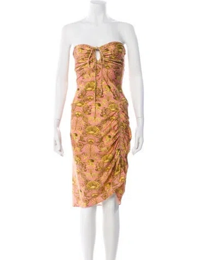 Pre-owned Adriana Degreas Paisley Print Mini Dress W/ Tags In Pink