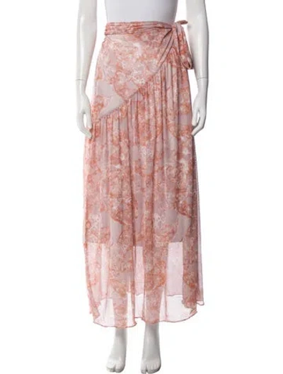 Pre-owned Adriana Degreas Patterned Mesh Accents Cover-up In Pink