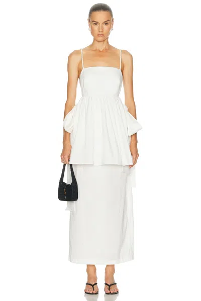 Adriana Degreas Peplum Maxi Dress In Multi