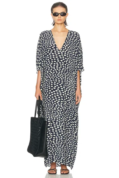 Adriana Degreas Pois Long Kaftan In Blue