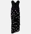 Adriana Degreas Polka-dot Draped Midi Dress In Black