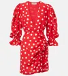 Adriana Degreas Polka-dot Ruffled Minidress In Red