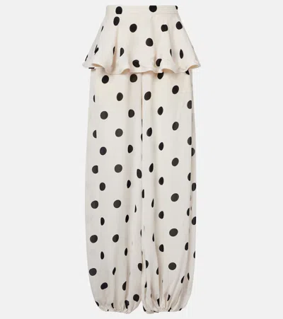 Adriana Degreas Polka-dot Balloon Pants In White