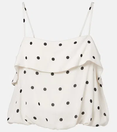 Adriana Degreas Polka-dot Crop Top In White